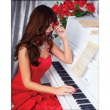 Kit de broderie Diamant - Diamond Painting - Leçon de piano