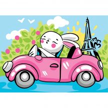Kit de peinture par numéro - Wizardi - Lapin à Paris