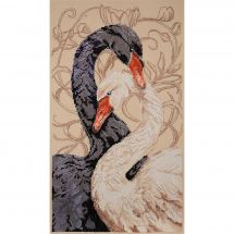 Kit broderie point de croix - Abris Art - Cygnes de l'amour