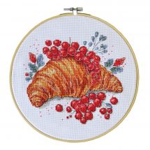 Kit broderie point de croix - Abris Art - Croissant aux groseilles rouges