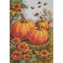 Kit broderie point de croix - Abris Art - Palette automnale du jardin