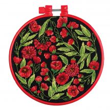Kit broderie point de croix avec tambour - Abris Art - Danse des fleurs