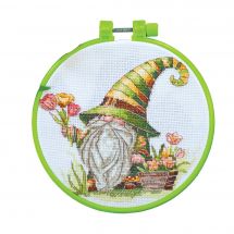Kit broderie point de croix avec tambour - Abris Art - Fleuriste