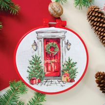 Kit broderie point de croix avec tambour - Abris Art - Accueil festif