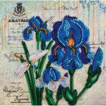 Kit de broderie avec perles - Abris Art - Iris bleu outremer