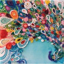 Kit de broderie avec perles - Abris Art - Paon