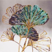 Kit de broderie avec perles - Abris Art - Feuilles d'émeraude