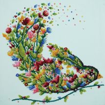 Kit de broderie avec perles - Abris Art - Chant d'oiseau