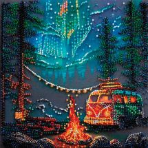 Kit de broderie avec perles - Abris Art - Camping sous les étoiles
