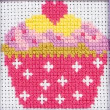 Kit broderie point de croix pour enfant - Anchor - Cupcake