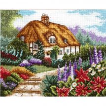 Kit point de croix - Anchor - Cottage au jardin fleuri