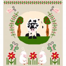Kit broderie point de croix - Anagram - La vache et mouton