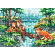 Kit broderie point de croix - Andriana - Renards de l'Altaï