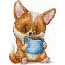 Kit broderie point de croix - Andriana - Les amoureux du café - Corgi