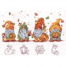 Kit broderie point de croix - Andriana - Gnomes d'automne