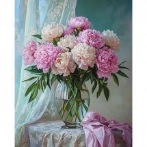 Kit de broderie Diamant sur châssis - Art City - Bouquet de pivoines