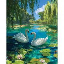 Kit de broderie Diamant sur châssis - Art City - Cygnes