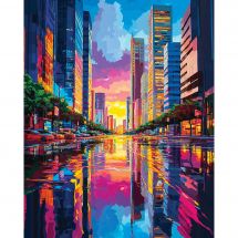 Kit de broderie Diamant sur châssis - Art City - Ville