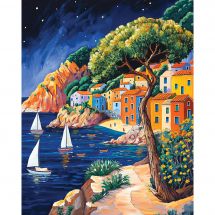 Kit de broderie Diamant sur châssis - Art City - Lagon bleu