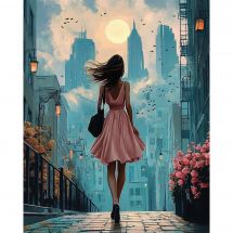 Kit de broderie Diamant sur châssis - Art City - Midi à New York