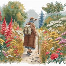 Kit broderie point de croix - Ava - Sentier floral
