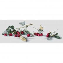 Kit broderie point de croix - Luca-S - Framboises et papillons