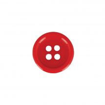 Boutons 2 trous - LMC - Lot 6 boutons rouges - 15 mm