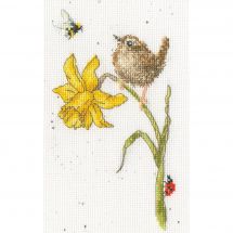 Kit de carte à broder  - Bothy Threads - L'oiseau et l'abeille