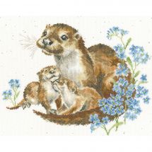 Kit broderie point de croix - Bothy Threads - Adorables loutres