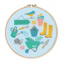 Kit broderie point de croix avec tambour - Bothy Threads - Jardin