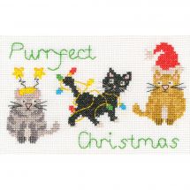 Kit de carte à broder  - Bothy Threads - Purrfect Christmas