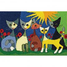 Kit point de croix - Bothy Threads - Cinq chats