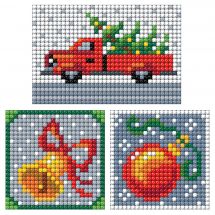Sticker broderie Diamant - Collection d'Art - Planche 3 autocollants - Décoration de Noël