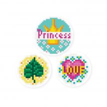 Sticker broderie Diamant - Collection d'Art - Planche 3 autocollants - Princesse 3