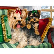 Kit de broderie Diamant - Collection d'Art - Yorkshire terriers