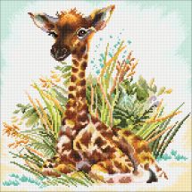 Kit de broderie Diamant - Collection d'Art - Bébé girafe