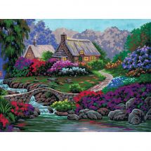 Kit de broderie Diamant - Collection d'Art - Cottage en fleurs