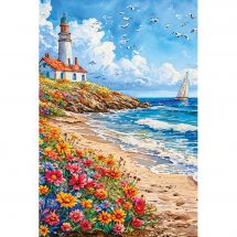 Kit de broderie Diamant - Collection d'Art - Phare sur le rivage