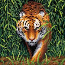 Kit de broderie Diamant - Collection d'Art - Tigre dans la jungle