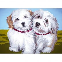 Canevas Pénélope  - Collection d'Art - Chiots bichons