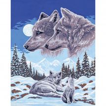 Canevas Pénélope  - Collection d'Art - Famille loups