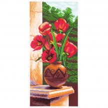 Kit broderie point de croix - Collection d'Art - Vase de tulipes