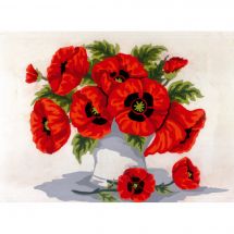 Canevas Pénélope  - Collection d'Art - Bouquet de coquelicots