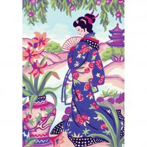 Canevas Pénélope  - Collection d'Art - Geisha à l'éventail