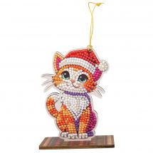 Figurine à diamanter - Crystal Art D.I.Y - Chat de Noël