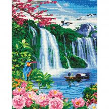 Kit de broderie Diamant sur châssis - Crystal Art D.I.Y - Magnifique chute d'eau