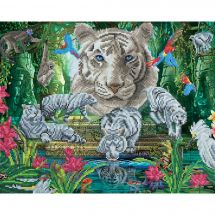 Kit de broderie Diamant sur châssis - Crystal Art D.I.Y - Temple du tigre blanc