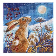 Kit de broderie Diamant sur châssis - Crystal Art D.I.Y - Lièvre de la lune