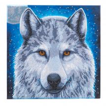 Kit de broderie Diamant sur châssis - Crystal Art D.I.Y - Loup au clair de lune