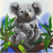Kit de broderie Diamant sur châssis - Crystal Art D.I.Y - Douceur de koalas